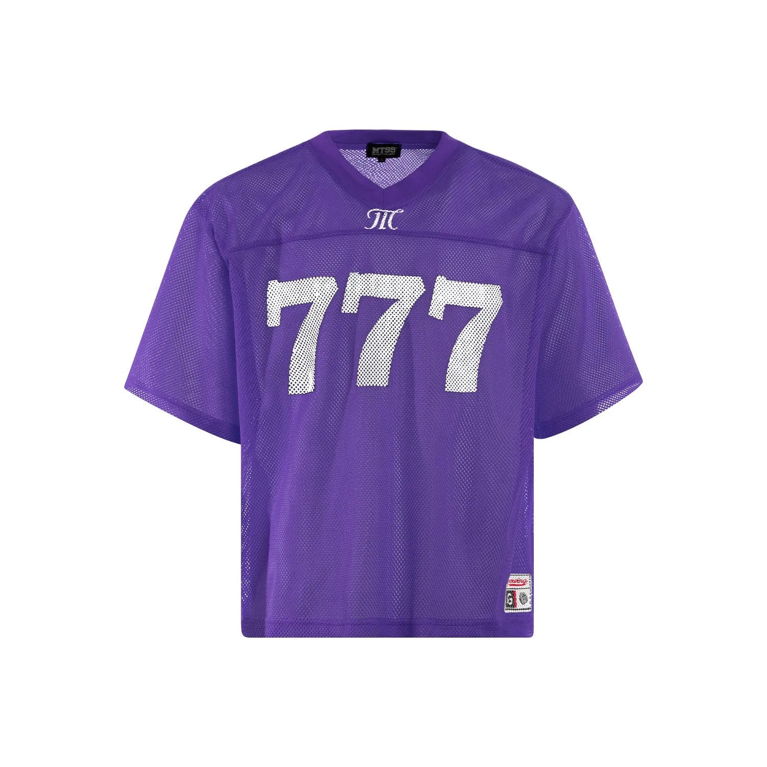 Retro style loose fit short sleeve T-shirt in black, white, purple, or orange.