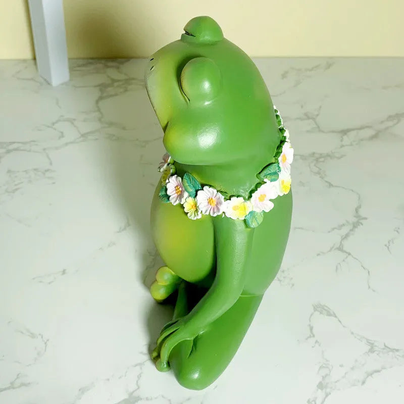 European style yoga frog ornament in RDW123 colour with plastic and resin construction for home decoration