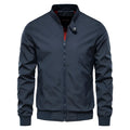 Men's casual lightweight polyester jacket in solid colour options including dark blue, black and army green