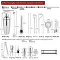 23-piece stainless steel cocktail set with European style mixing accessories