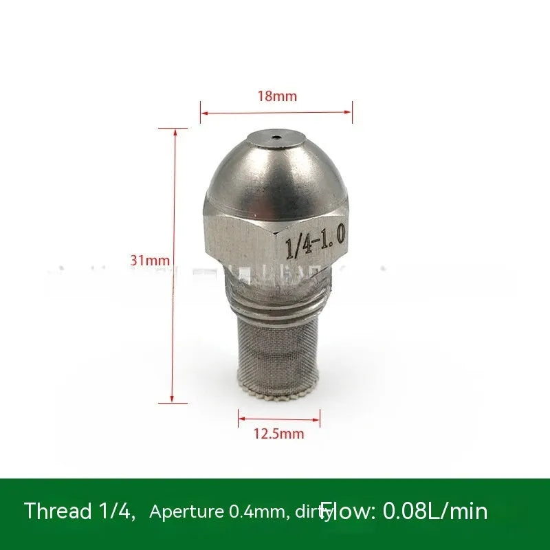 304 stainless steel two-point atomising nozzle with external thread and ten aperture size options