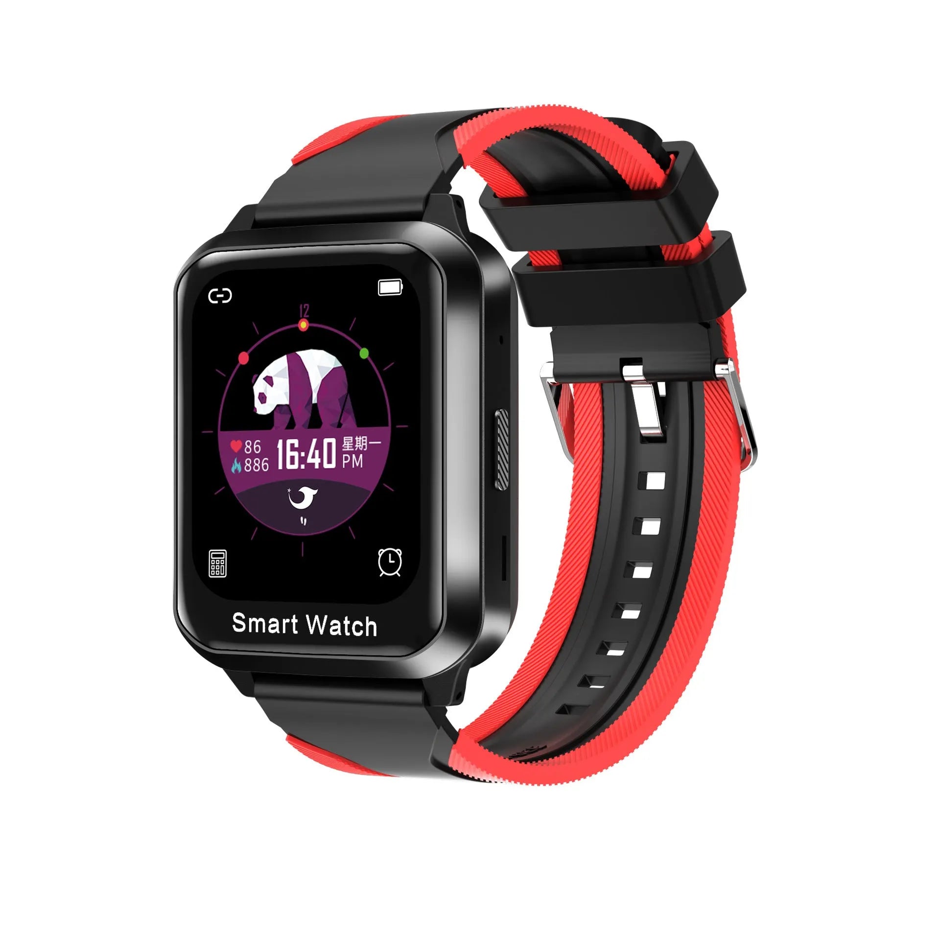 Bluetooth smart bracelet with split screen display showing call information on silicone wrist strap