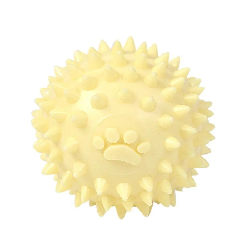 Blue TPR pet chewing ball with textured surface for dental cleaning, 6cm diameter