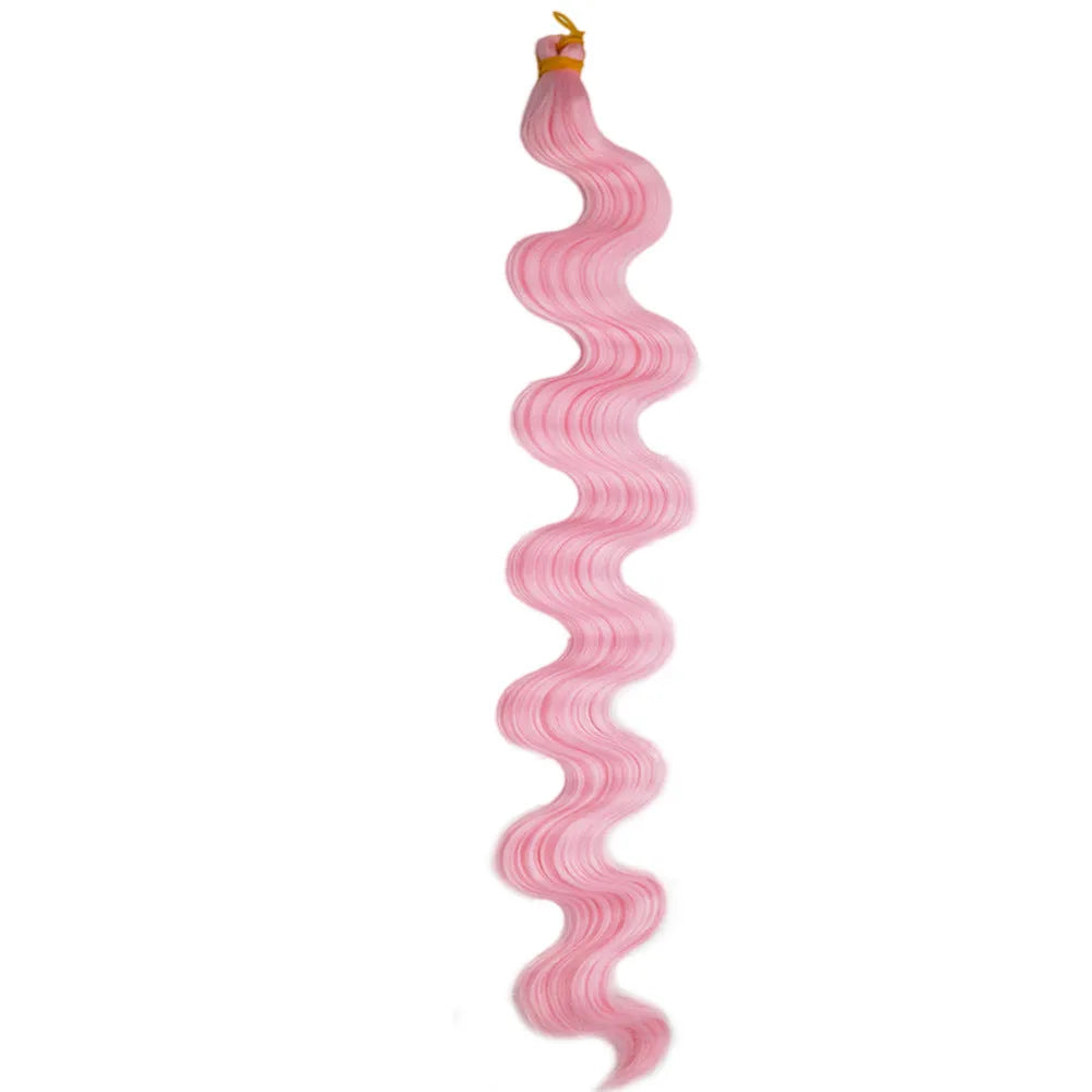 Wine red big wave synthetic hair crochet extension measuring 24 inches long
