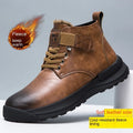 Black high-top Martin platform boots with a velvet-style upper and rubber sole.