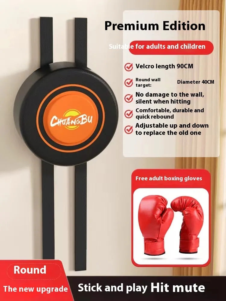 Hanging boxing sandbag wall target with PU leather construction for home fitness training