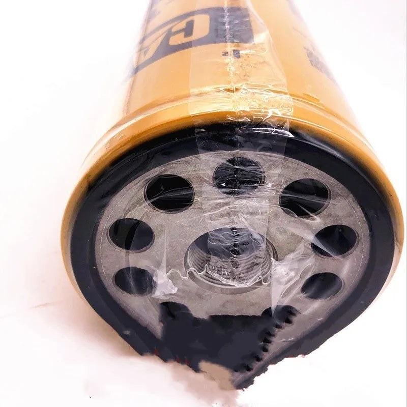 Yellow Caterpillar machinery fuel water separator filter element measuring 262mm tall