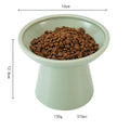 Extra wide elevated ceramic cat food bowl in blue green pink or white colour