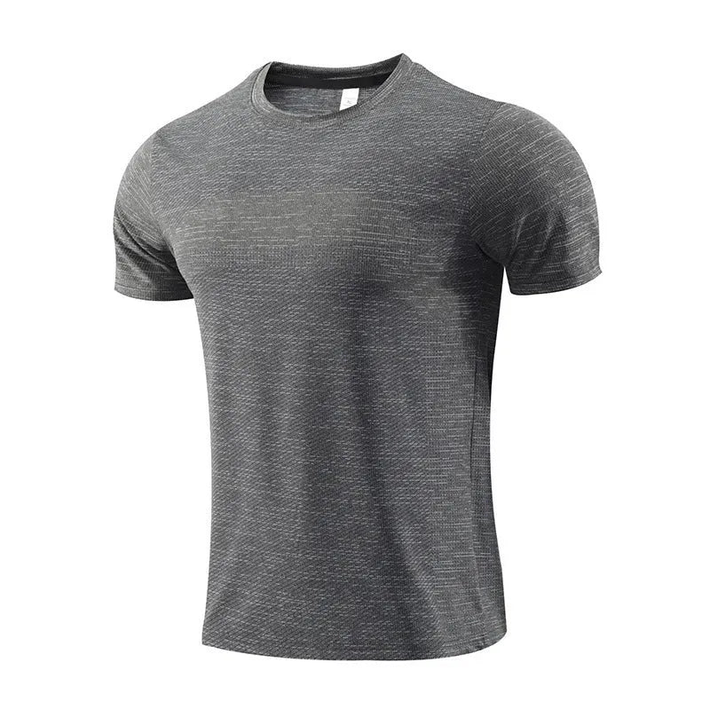 Athletic short sleeve t-shirt for running and basketball in polyester spandex fabric