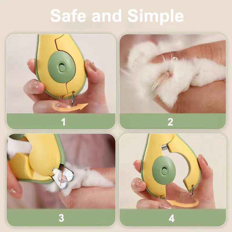 LED light pet nail clipper for small dogs and cats in grooming scissors design