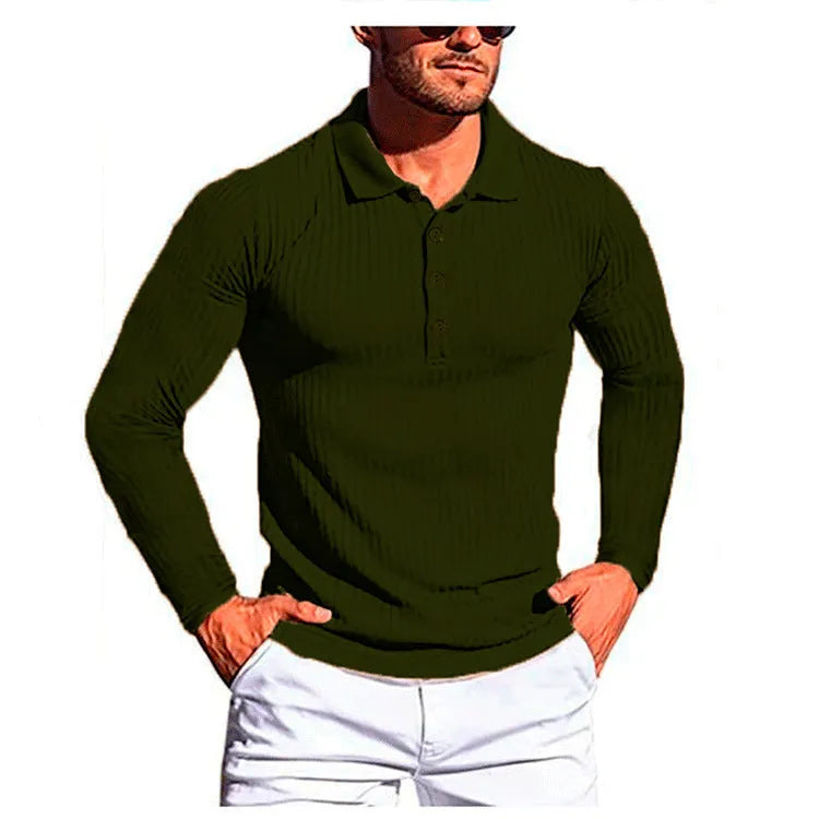 Men's striped high elastic slim knit bottoming shirt with short sleeves in loose fit