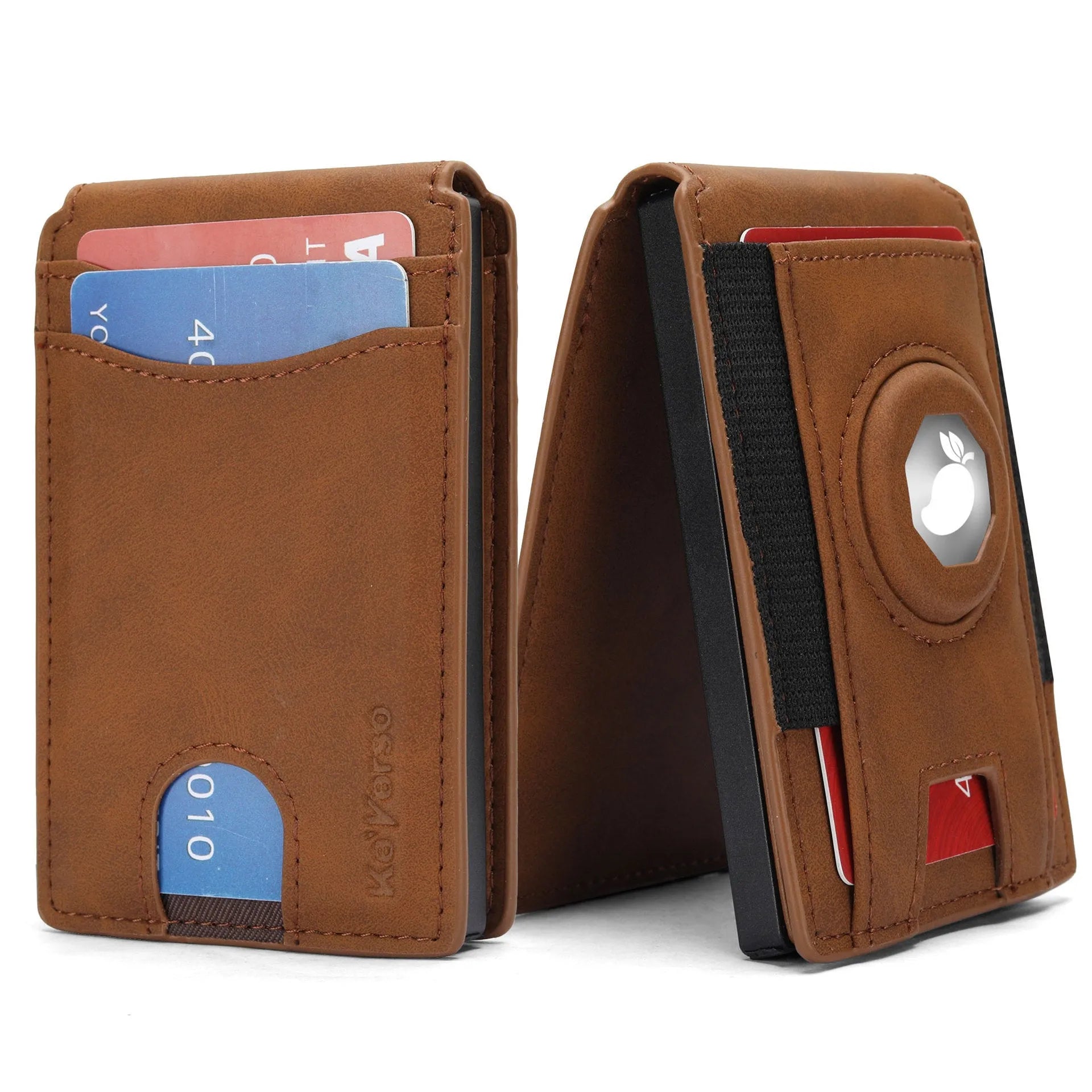 Men's synthetic leather card holder wallet in black, dark brown and light brown colour options
