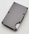 Aluminium grey carbon fibre wallet with RFID blocking for credit cards