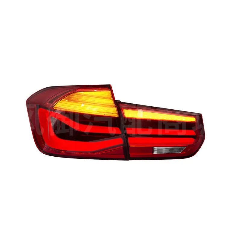 Modified streamer LED tail light assembly for BMW 3 Series 2012-2015 in red or smoked black finish showing ABS housing