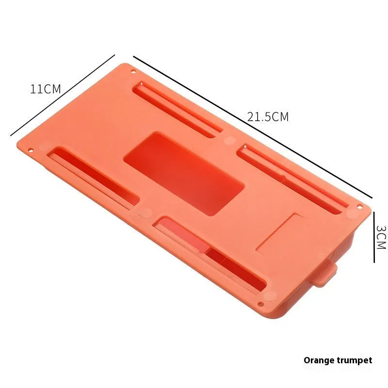 Adhesive plastic storage drawer box for under-table mounting in solid colours