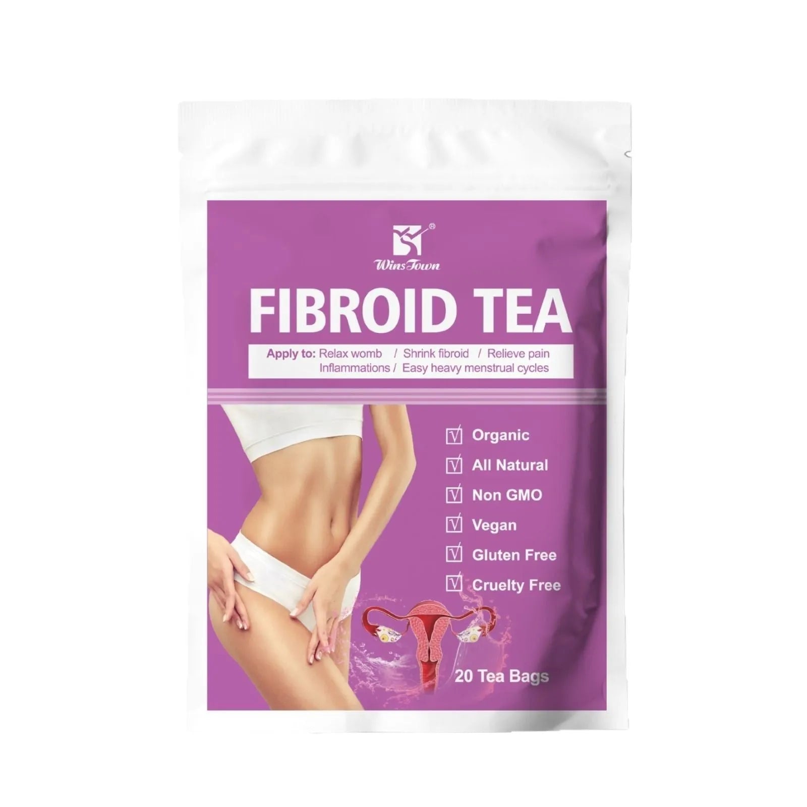 C83 Winstown Fibroid Tea herbal tea bags in packaging for cold extraction.