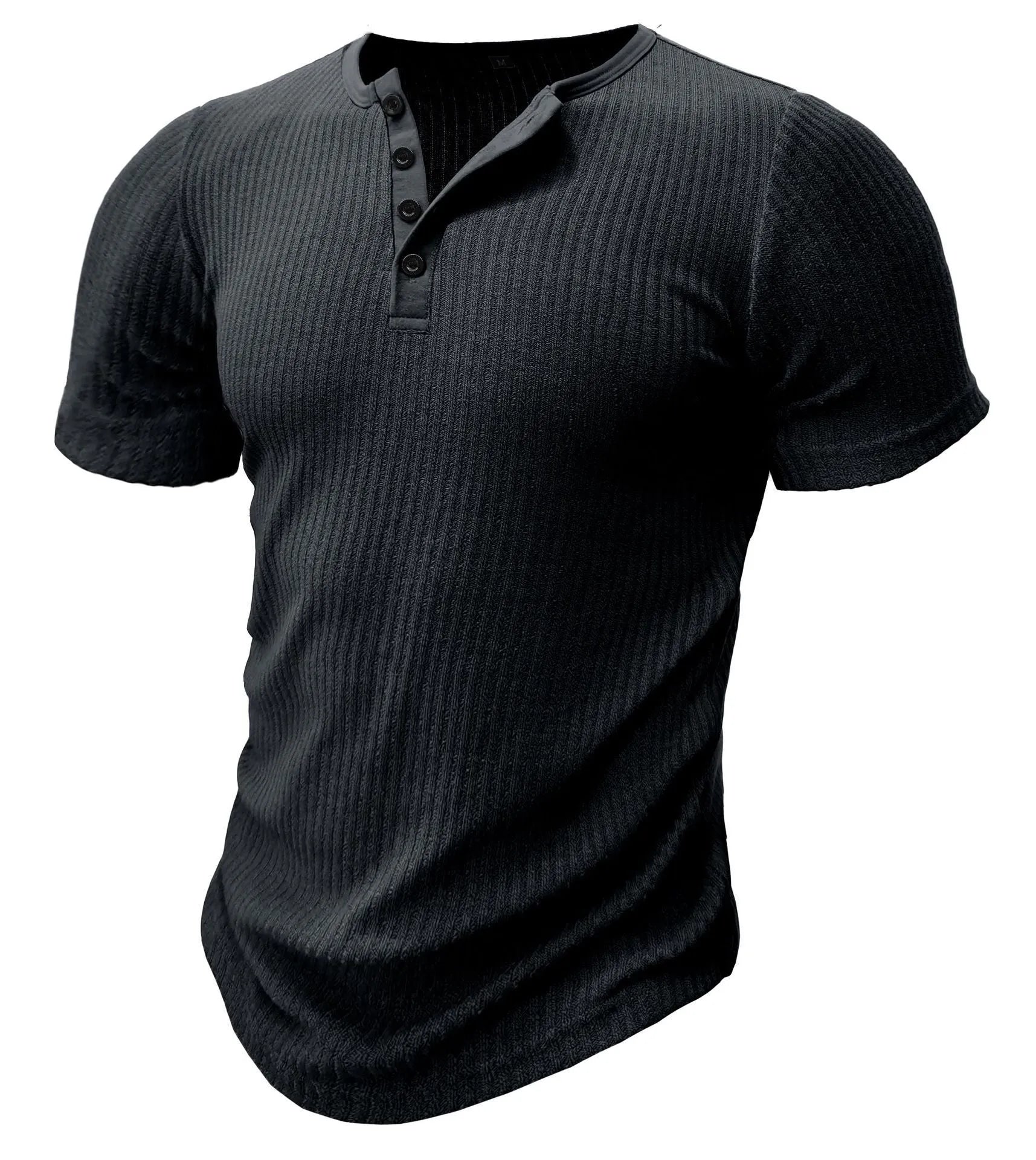 Man wearing a slim-fit solid colour polyester sports t-shirt in a muscle tee style.