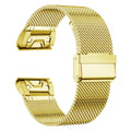 Stainless steel replacement watch strap for Garmin Fenix smartwatch in silver, black, gold, and rose gold colour options.