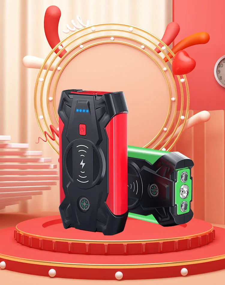 39800W car emergency jump starter power bank with digital display and metal clips