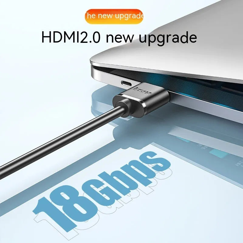 Gold-plated HDMI to HDMI computer connection cable with thin flexible black jacket.
