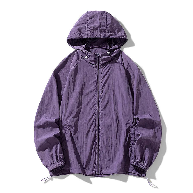 Loose-fit unisex nylon outdoor sports jacket shown in one of eight available colours.