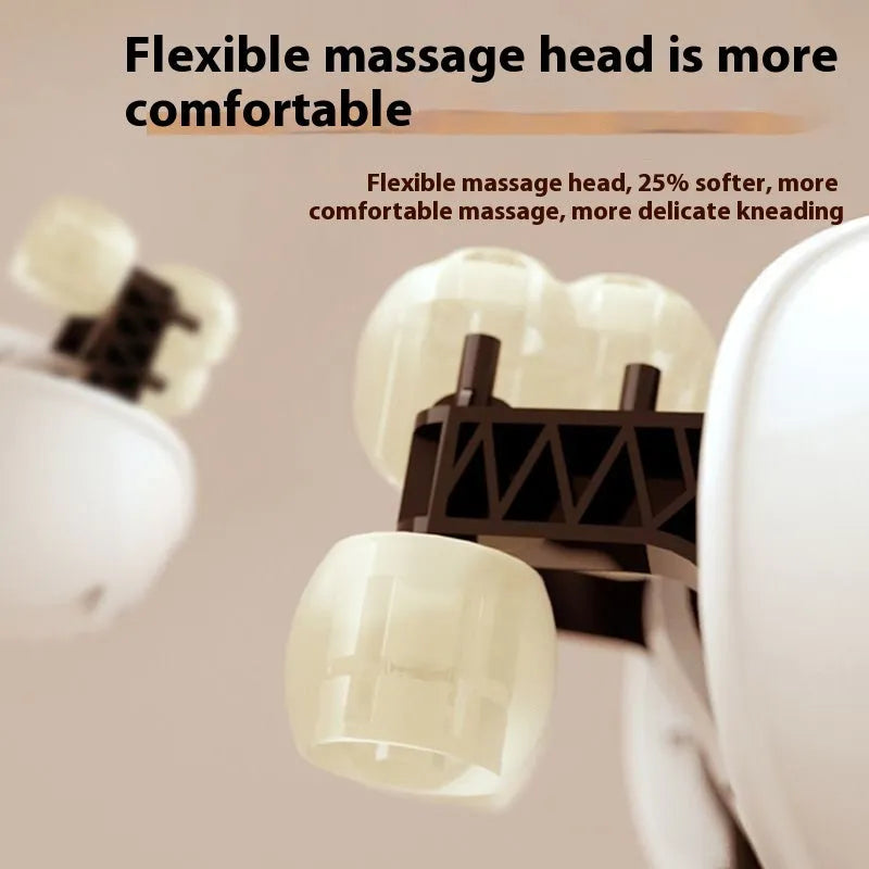 Blue and beige foldable rechargeable electric neck and shoulder massager