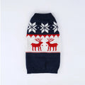 Navy blue Christmas dog knitted sweater with festive design for small medium large dogs