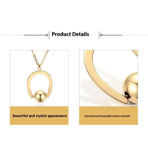 Stainless steel bead chain necklace with geometric cross pendant in gold or silver electroplated finish