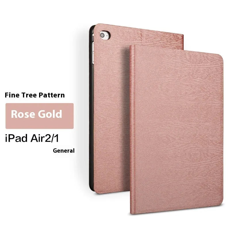 Sapphire blue imitation leather protective cover for iPad with built-in sleep bracket stand.