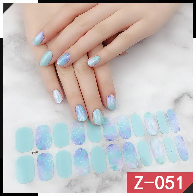 Korean nail stickers set showing cartoon, strawberry, flower, and embossed design nail art decorations
