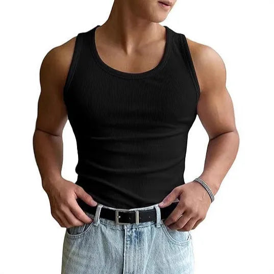 Men's tight-fit polyester fitness t-shirt with wool lining for gym workouts