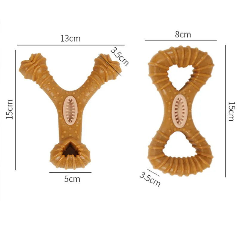 Red durable natural rubber dog chew bone toy for teeth cleaning and water play