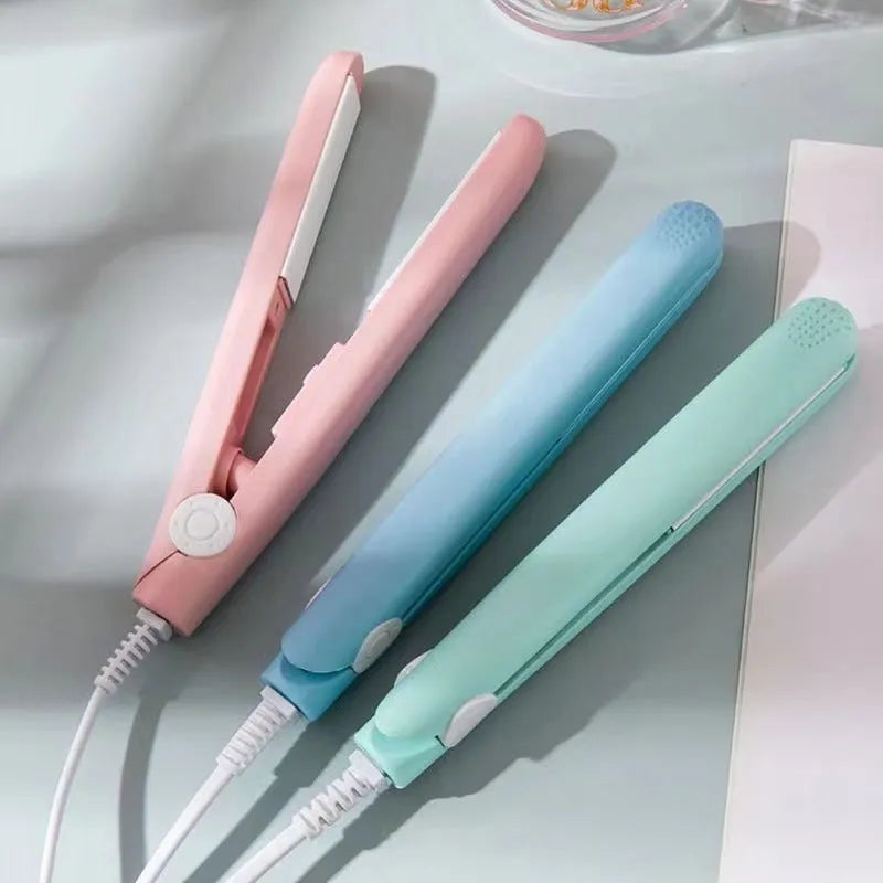 Mini hairdressing splint straightening clip for bangs hair perm with storage box in blue pink purple white yellow colours