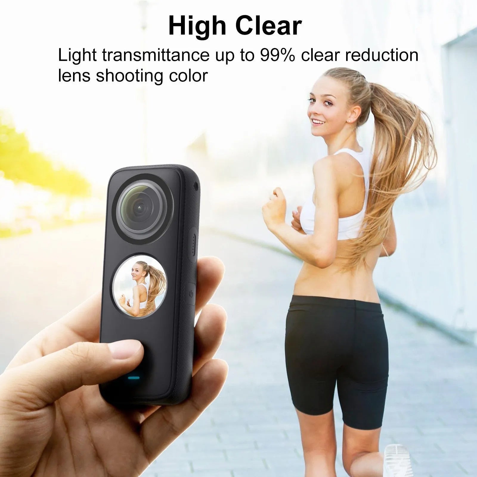 Insta360 One X2 optical tempered glass protective film transparent 3.3 x 0.9cm