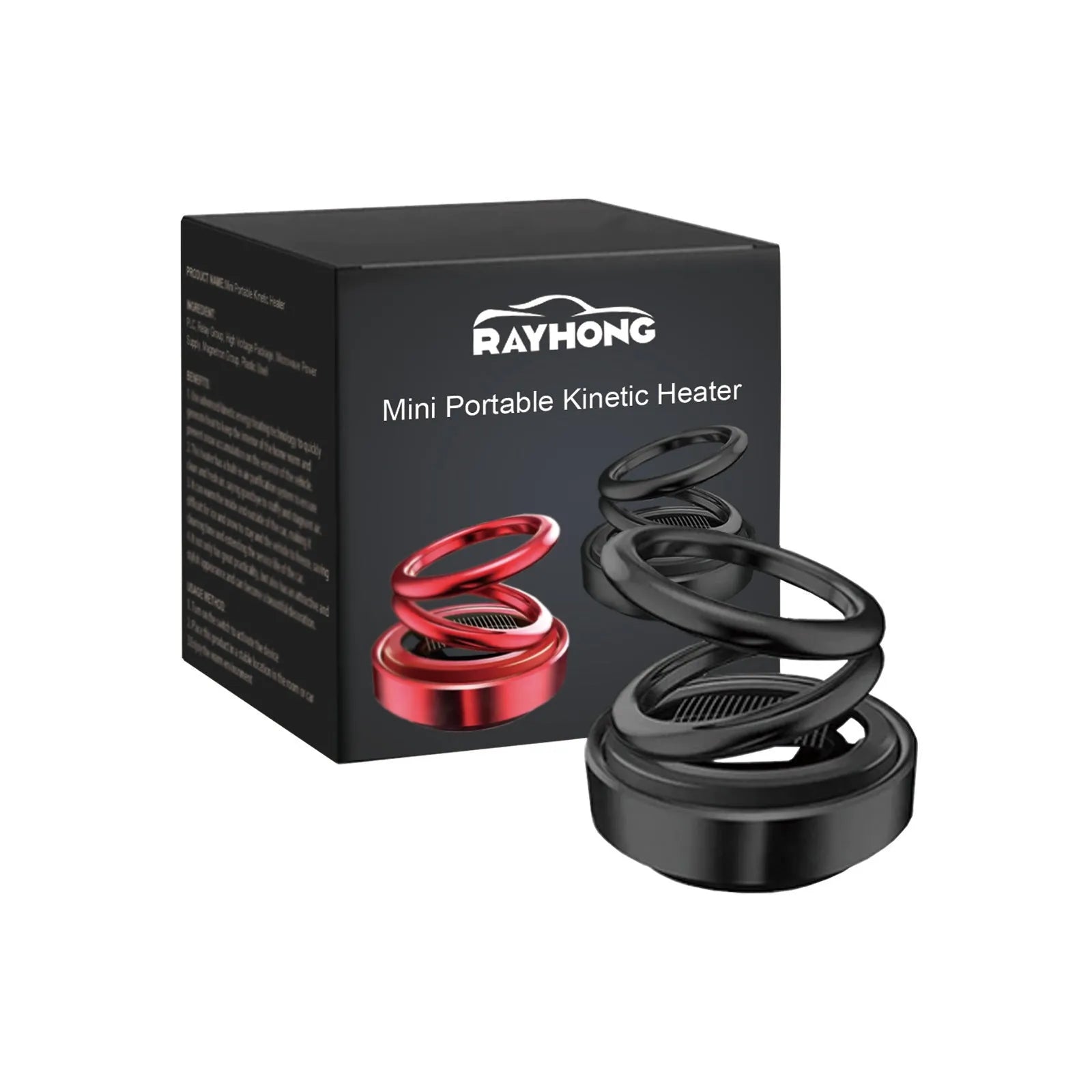 Portable miniature vibration radiator in black or red colour showing 5.1x6cm compact size