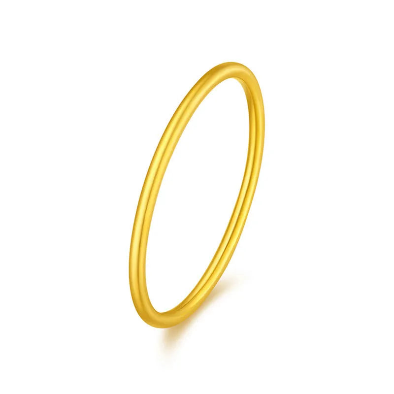 Women's brass gold plated ring showing twist, simple bracelet matte, and simple bracelet glossy styles