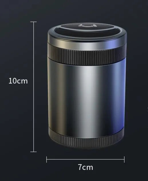 Automatic induction vehicle ashtray in plastic and metal construction with USB outlet