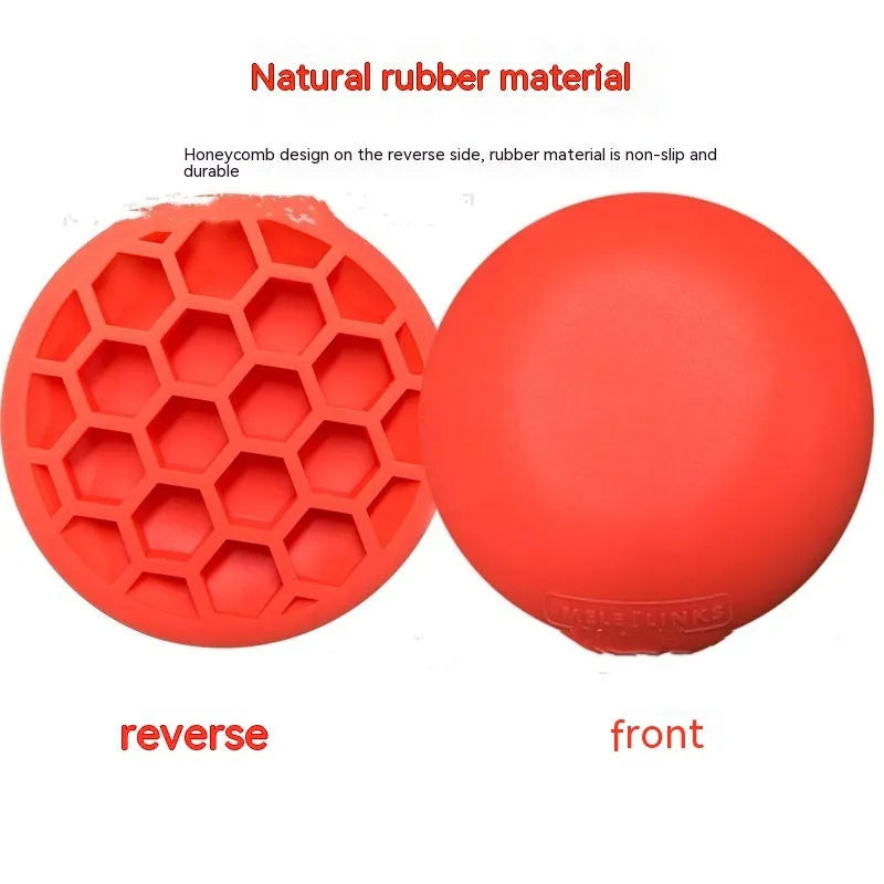 Orange red natural rubber golf training mat for centre of gravity and swing practice