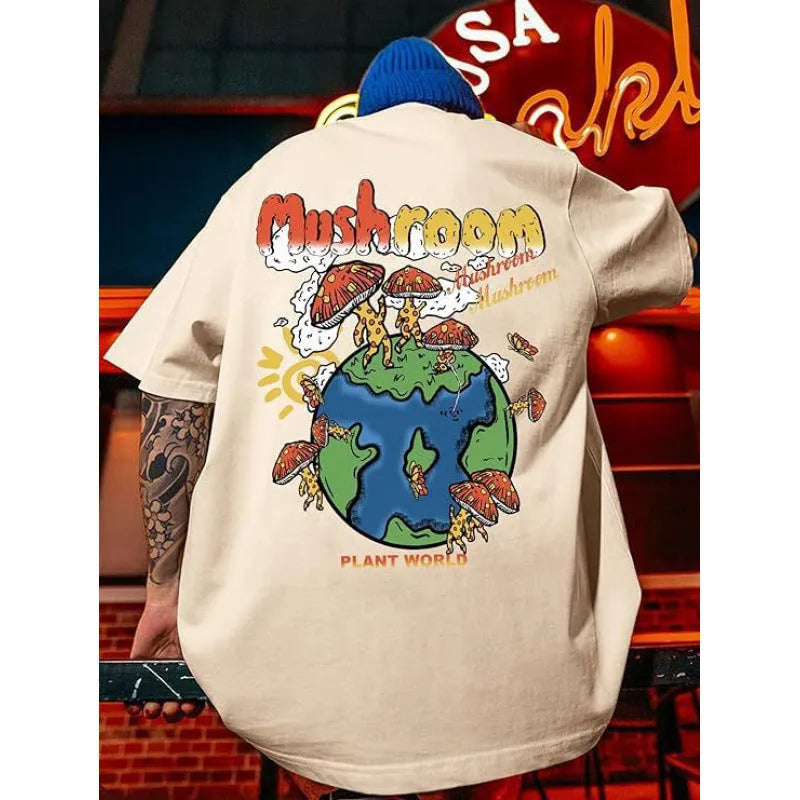 Man wearing a printed short-sleeve sports T-shirt showing one of ten digital print patterns