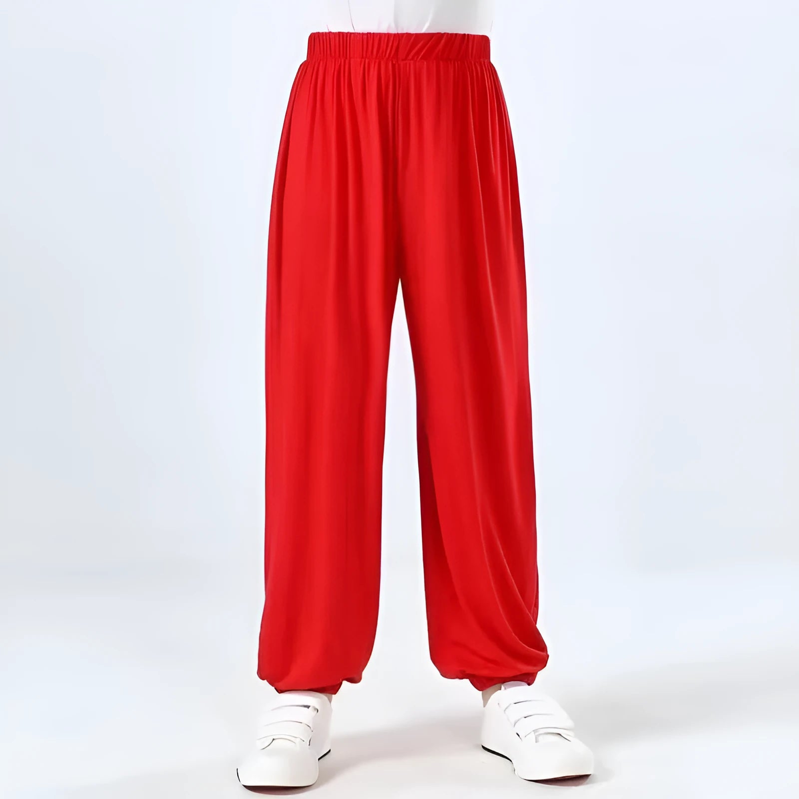 Children's black high elasticity Lycra practice pants for Sanda martial arts training