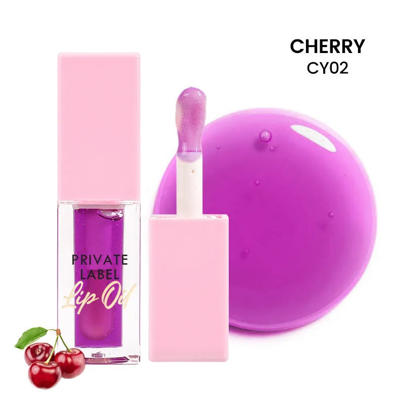 Six 6ML tubes of natural transparent women's lip gloss in fruit tints: Bird of Paradise, Cherry, Coral, Mango, Strawberry, Watermelon.