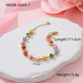 Gold or steel coloured heart-shaped titanium steel bracelet with electroplated finish for women's fashion wear