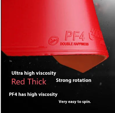 PF4-50 Fast Attack Sticky Classic table tennis racket in red or black with anti-spin rubber.