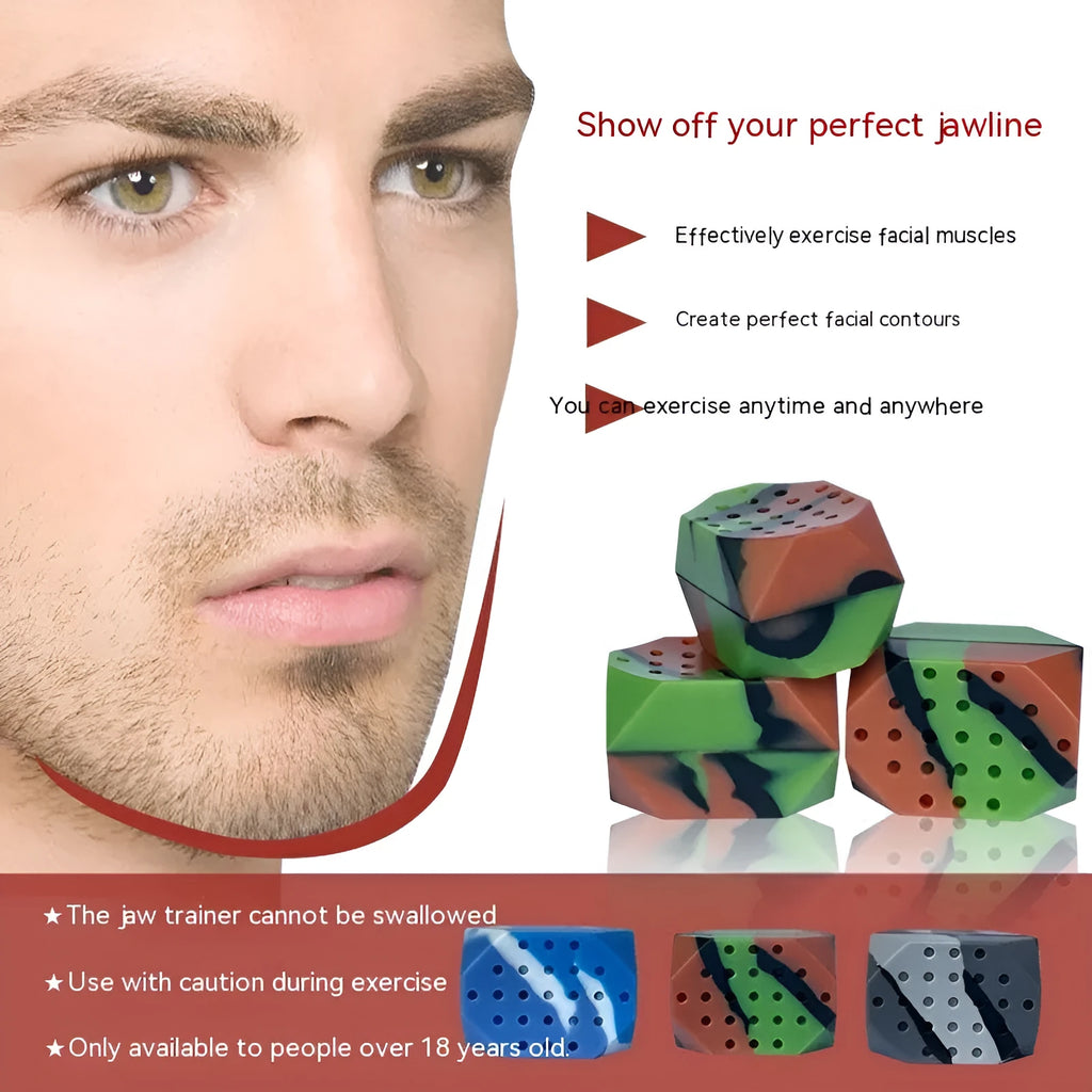 Camouflage pattern facial muscle fitness balls for jaw exercise in transparent packaging
