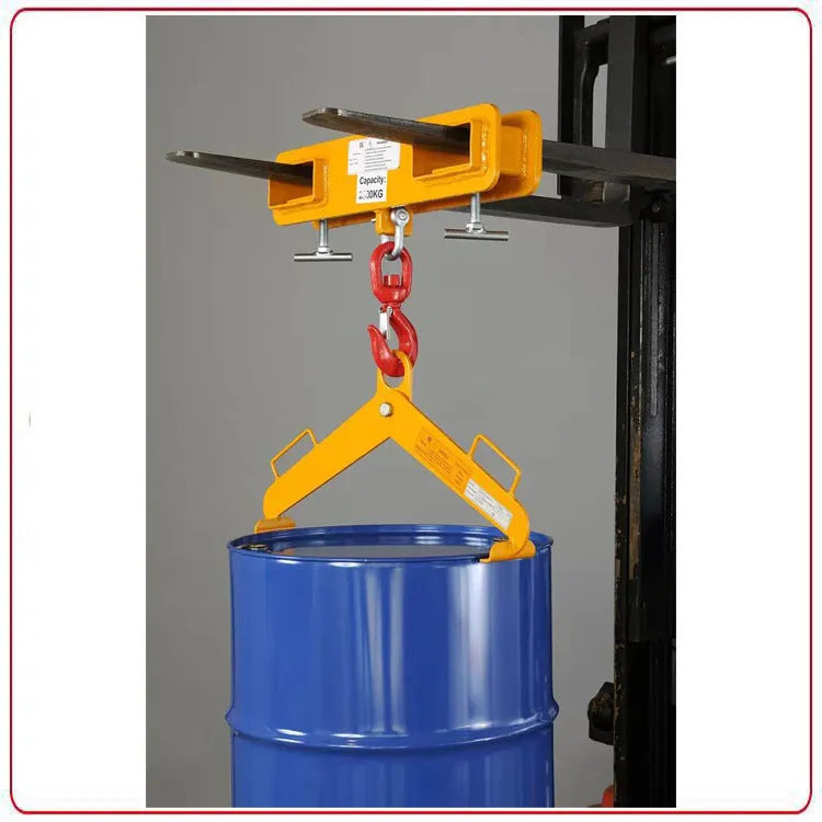 Forklift lifting hook with rotatable design and safety lock for converting forklifts to mobile cranes