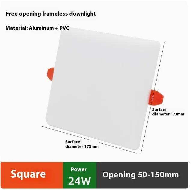 Ultra-thin aluminium LED panel light fitting in Circle and Square shape options
