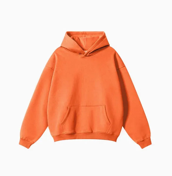 Heavyweight terry cotton men's loose fit pullover hoodie in various colours.