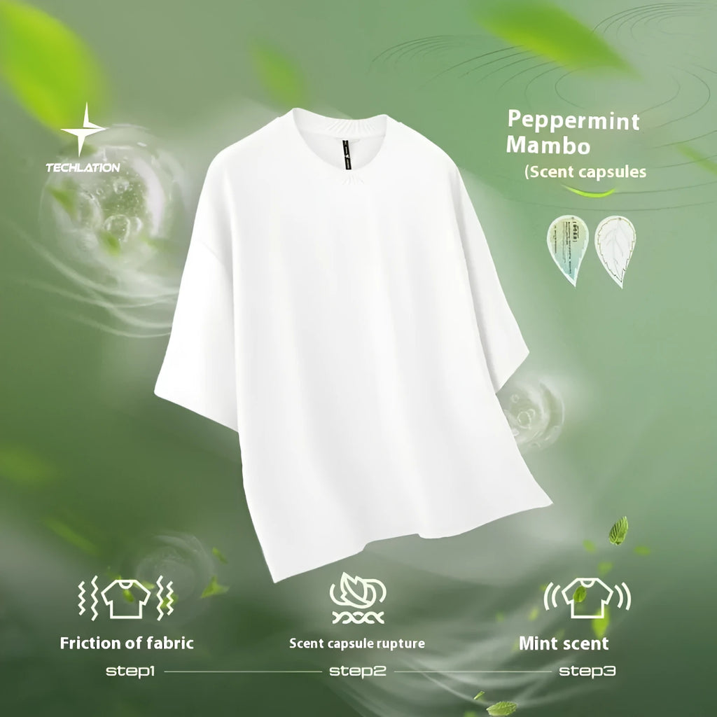 Men's sand grey loose fit short sleeve pullover shirt made from cotton-polyester blend fabric