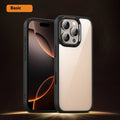 Black transparent magnetic phone case with airbag protection for iPhone 16 models
