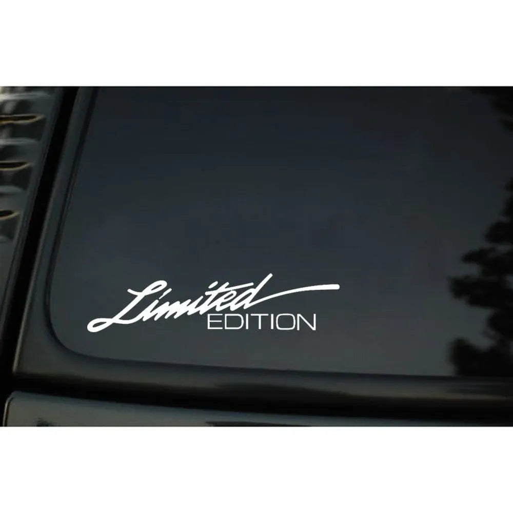 Reflective plastic bumper sticker showing dimensions 16cm long by 3.8cm wide
